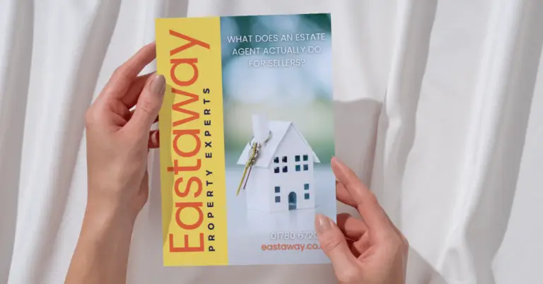 Womens hands holding the guide by eastaway property: What does an estate agent actually do for sellers.