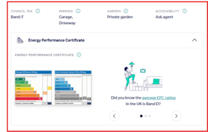 Material information on Rightmove