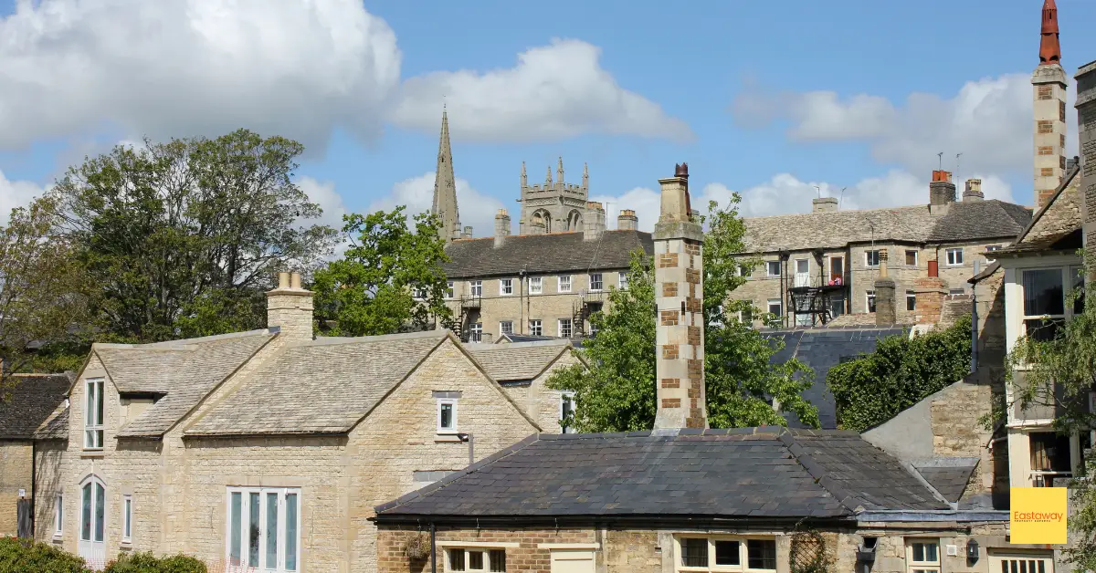 Rooftops of Stamford town centre UK