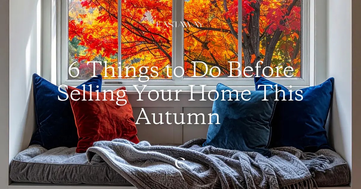 Window seat with autumn view outside